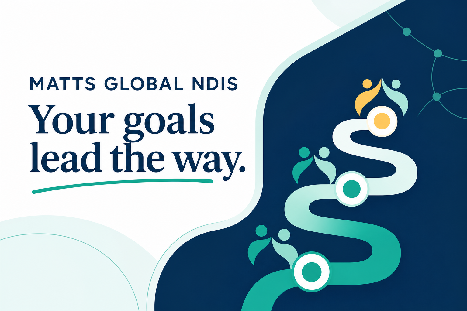 Matts Global NDIS — Your goals lead the way, illustrated as a connected pathway